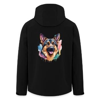 Berger Allemand Chien Cool Coloré Berger Allemand - Veste softshell homme en polyester recyclé Stanley/Stella - noir - Dos - AI Model Male 185 light (185cm)