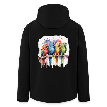 Perroquet sur bâtons Cool Coloré - Veste softshell homme en polyester recyclé Stanley/Stella - noir - Dos - AI Model Male 185 light (185cm)