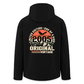 Original 2005 vintage anniversaire rétro cadeau - Veste softshell homme en polyester recyclé Stanley/Stella - noir - Dos - AI Model Male 185 light (185cm)
