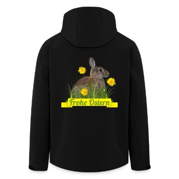 Frohe Ostern Osterhase - Recycelte Männer Softshell-Jacke von Stanley/Stella - Schwarz - Hinten - AI Model Male 185 light (185cm)