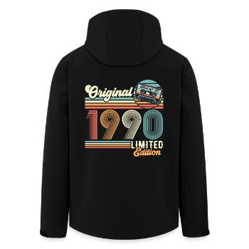 1990 Original Jahrgang Geburtstag Retro Geschenk - Recycelte Männer Softshell-Jacke von Stanley/Stella - Schwarz - Hinten - AI Model Male 185 light (185cm)