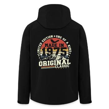 1975 Vintage Anniversaire Vintage Rétro Cadeau - Veste softshell homme en polyester recyclé Stanley/Stella - noir - Dos - AI Model Male 185 light (185cm)