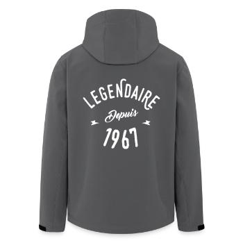 legendaire depuis 1967 - Veste softshell homme en polyester recyclé Stanley/Stella - noir - Dos - AI Model Male 185 light (185cm)
