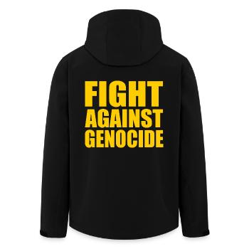 Fight against genocide - Veste softshell homme en polyester recyclé Stanley/Stella - noir - Dos - AI Model Male 185 light (185cm)