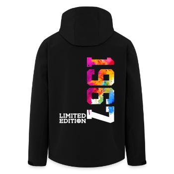 59TH BIRTHDAY LIMITED EDITION 1967 - Men’s Recycled Softshell Jacket by Stanley/Stella - black - Back - AI Model Male 185 light (185cm)