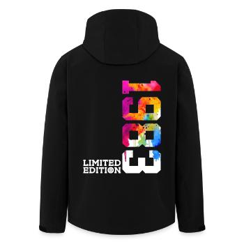 43RD BIRTHDAY LIMITED EDITION 1983 - Men’s Recycled Softshell Jacket by Stanley/Stella - black - Back - AI Model Male 185 light (185cm)