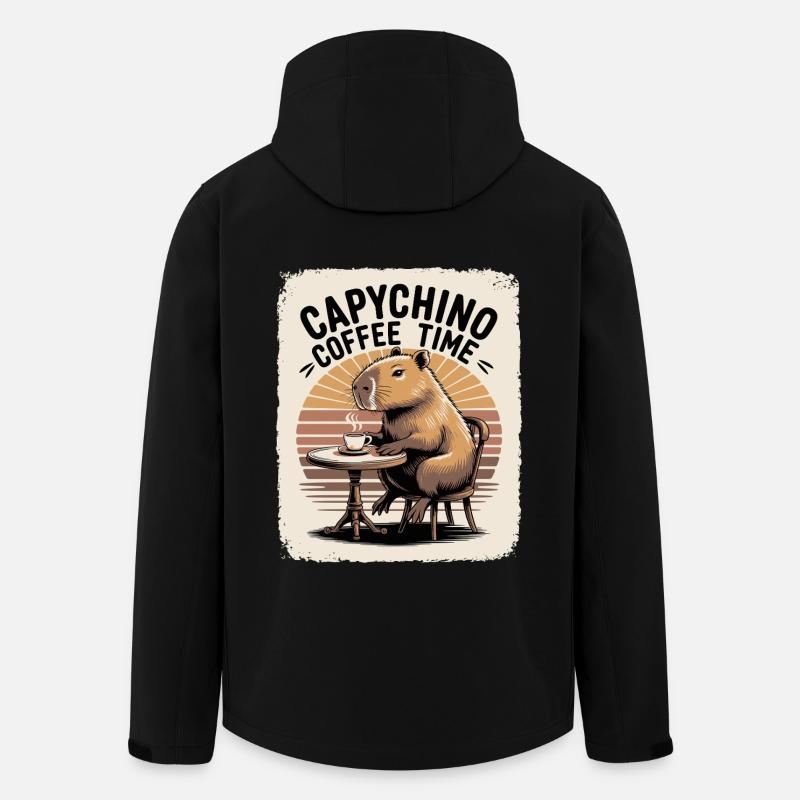 Capychino Coffee Time - Men’s Recycled Softshell Jacket by Stanley/Stella - black
