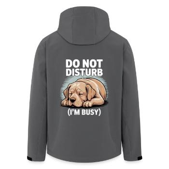 Golden Labrador Ne pas déranger Je suis occupé - Veste softshell homme en polyester recyclé Stanley/Stella - noir - Dos - AI Model Male 185 light (185cm)
