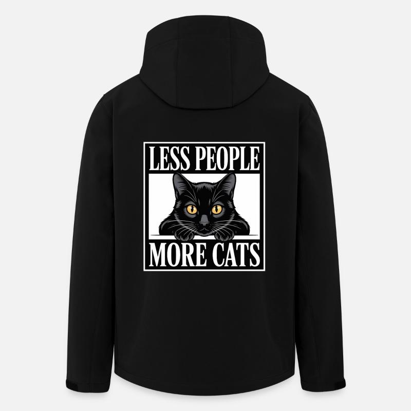 Moins de gens, plus de chats - Veste softshell homme en polyester recyclé Stanley/Stella - noir