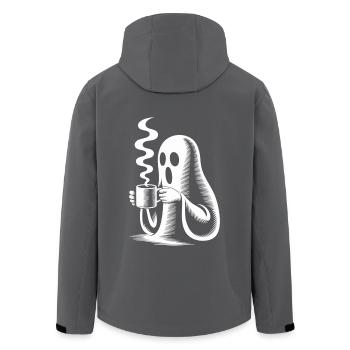 Lustiges Broo Ghost Kaffee Wortspiel - Recycelte Männer Softshell-Jacke von Stanley/Stella - Schwarz - Hinten - AI Model Male 185 light (185cm)
