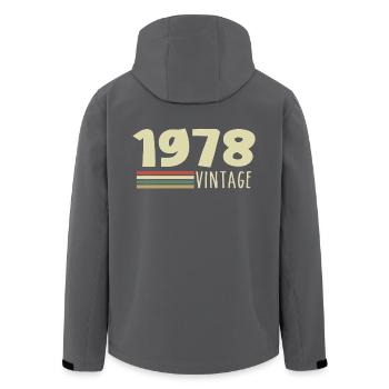 1978-Anniversary-1978-retro-1978 - Men’s Recycled Softshell Jacket by Stanley/Stella - black - Back - AI Model Male 185 light (185cm)