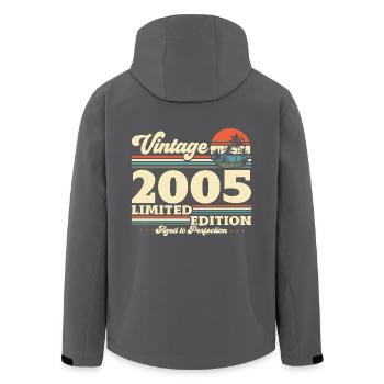Vintage 2005 vintage birthday retro gift - Men’s Recycled Softshell Jacket by Stanley/Stella - black - Back - AI Model Male 185 light (185cm)