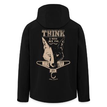 Ich brauche mein Fell mehr, als Sie - Recycelte Männer Softshell-Jacke von Stanley/Stella - Schwarz - Hinten - AI Model Male 185 light (185cm)