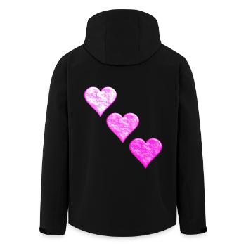 3 Hearts - Men’s Recycled Softshell Jacket by Stanley/Stella - black - Back - AI Model Male 185 light (185cm)