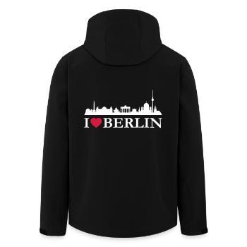 I love Berlin - Men’s Recycled Softshell Jacket by Stanley/Stella - black - Back - AI Model Male 185 light (185cm)