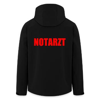 Notarzt - Recycelte Männer Softshell-Jacke von Stanley/Stella - Schwarz - Hinten - AI Model Male 185 light (185cm)