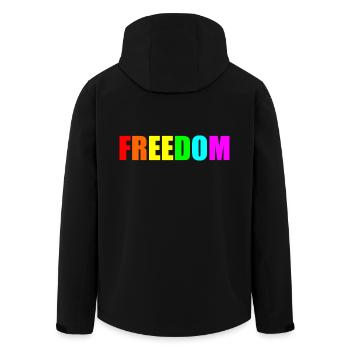 Freedom - Men’s Recycled Softshell Jacket by Stanley/Stella - black - Back - AI Model Male 185 light (185cm)