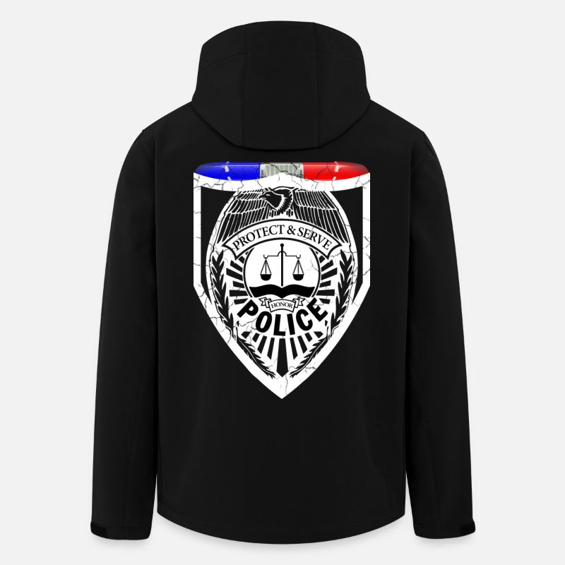 Policier - Veste softshell homme en polyester recyclé Stanley/Stella - noir