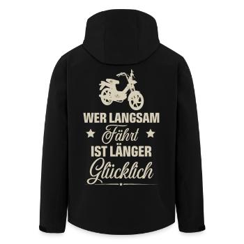 Mofa - Recycelte Männer Softshell-Jacke von Stanley/Stella - Schwarz - Hinten - AI Model Male 185 light (185cm)
