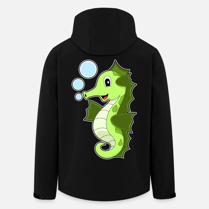 Hippocampe mignon - Veste softshell homme en polyester recyclé Stanley/Stella - noir