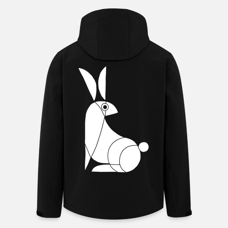 Drôle de lapin blanc - Veste softshell homme en polyester recyclé Stanley/Stella - noir
