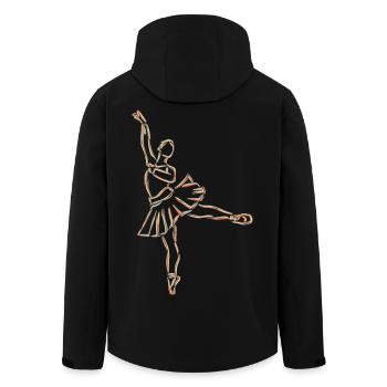 Ballet Girl Drawing - Men’s Recycled Softshell Jacket by Stanley/Stella - black - Back - AI Model Male 185 light (185cm)