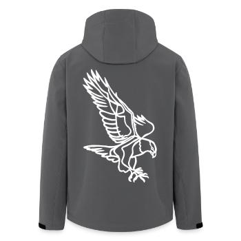 Skizze des Weißen Adlers - Recycelte Männer Softshell-Jacke von Stanley/Stella - Anthrazit - Hinten - AI Model Male 185 light (185cm)