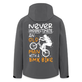 Alter BMX Fahrer - Recycelte Männer Softshell-Jacke von Stanley/Stella - Anthrazit - Hinten - AI Model Male 185 light (185cm)