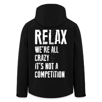 relax crazy mad - Men’s Recycled Softshell Jacket by Stanley/Stella - black - Back - AI Model Male 185 light (185cm)