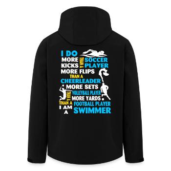 Swimming Shirt - Men’s Recycled Softshell Jacket by Stanley/Stella - black - Back - AI Model Male 185 light (185cm)
