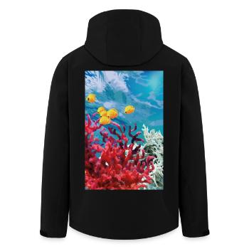 Lebendige Korallenriff Unterwasserwelt - Recycelte Männer Softshell-Jacke von Stanley/Stella - Schwarz - Hinten - AI Model Male 185 light (185cm)