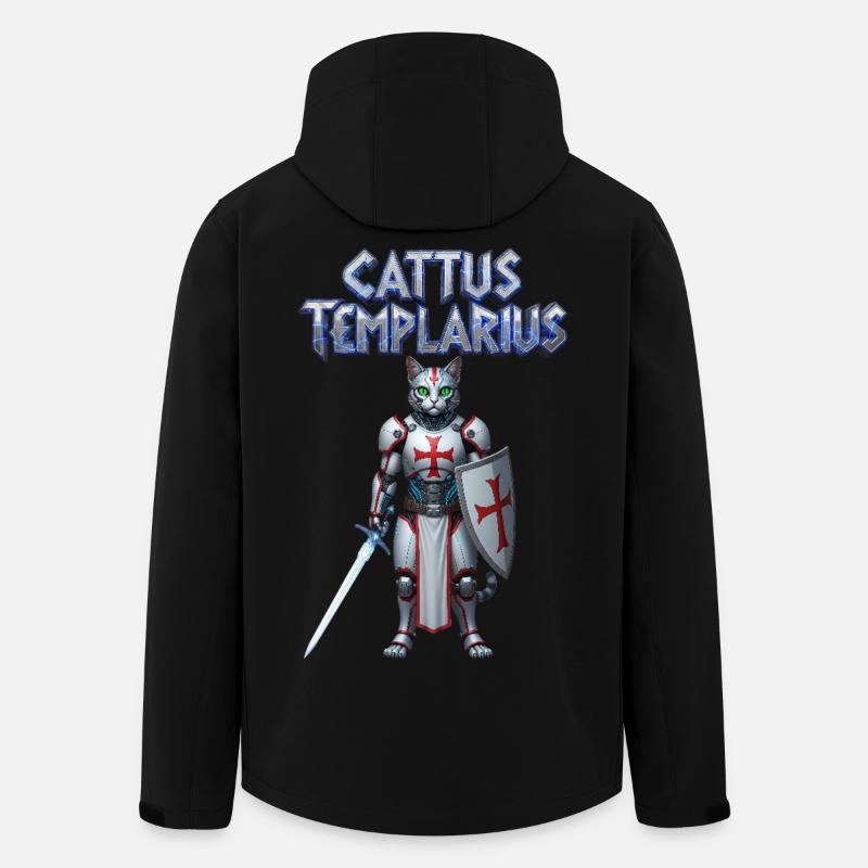 Cattus Templarius Katzenritter - Recycelte Männer Softshell-Jacke von Stanley/Stella - Schwarz