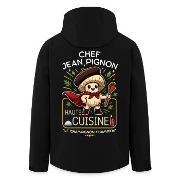 Chef Jean Pignon Haute Cuisine Champignon  - Men’s Recycled Softshell Jacket by Stanley/Stella - black - Back - AI Model Male 185 light (185cm)