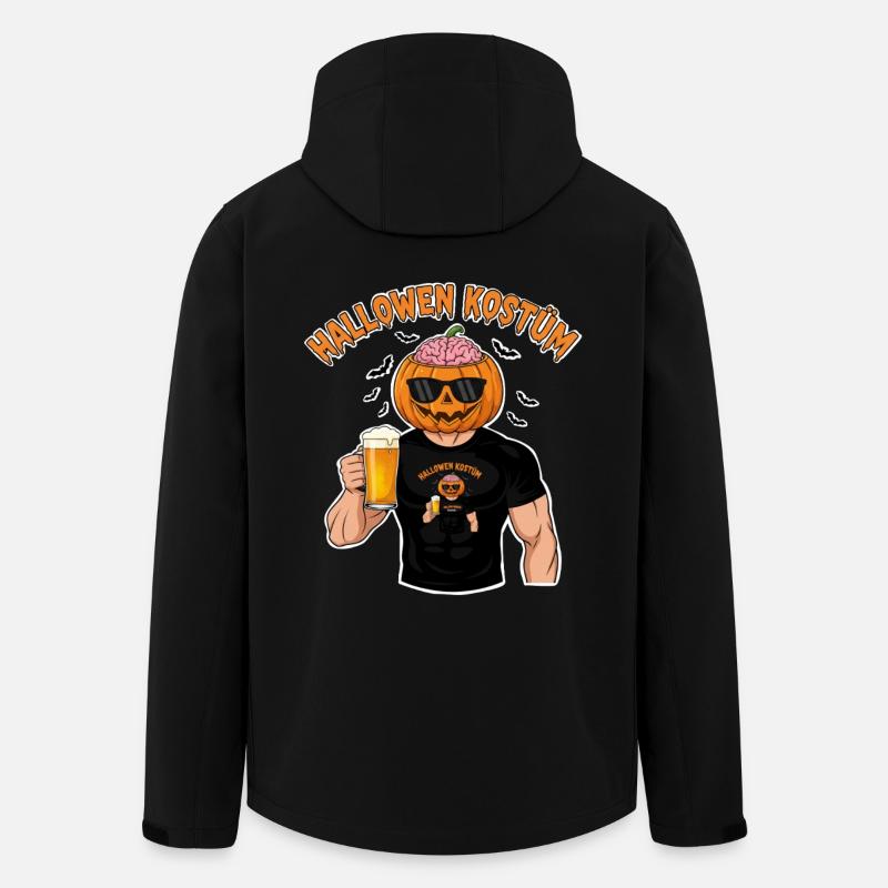 Halloween Pumpkin Head Beer Hero - Men’s Recycled Softshell Jacket by Stanley/Stella - black