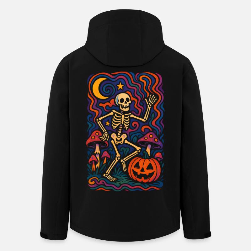 Dancing Skeleton – Retro Halloween Art - Men’s Recycled Softshell Jacket by Stanley/Stella - black