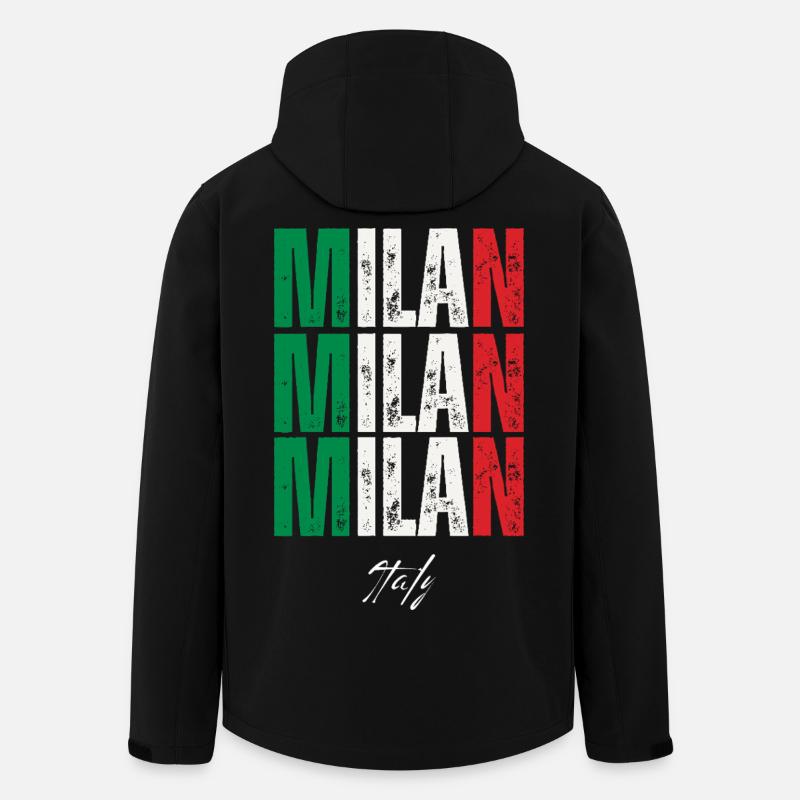 Milan, Italie, souvenir de Milan - Veste softshell homme en polyester recyclé Stanley/Stella - noir