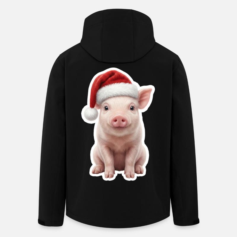Piglet Makes Grunt - Christmas Pig - Men’s Recycled Softshell Jacket by Stanley/Stella - black