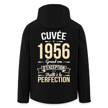 1956 – Aged to perfection - Men’s Recycled Softshell Jacket by Stanley/Stella - black - Back - AI Model Male 185 light (185cm)