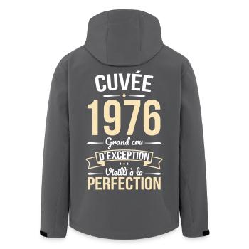 1976 – Aged to perfection - Men’s Recycled Softshell Jacket by Stanley/Stella - black - Back - AI Model Male 185 light (185cm)