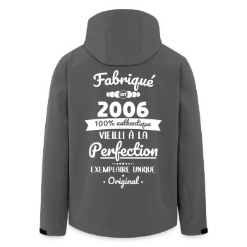 Made in 2006 – Aged to perfection - Men’s Recycled Softshell Jacket by Stanley/Stella - black - Back - AI Model Male 185 light (185cm)