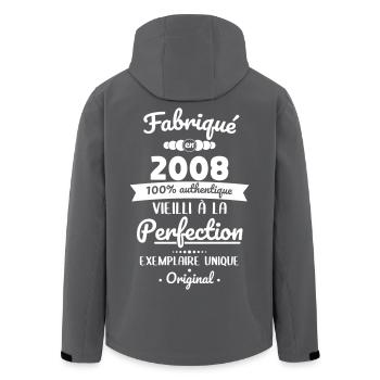 Fabriqué en 2008 – Vieilli à la perfection - Veste softshell homme en polyester recyclé Stanley/Stella - noir - Dos - AI Model Male 185 light (185cm)