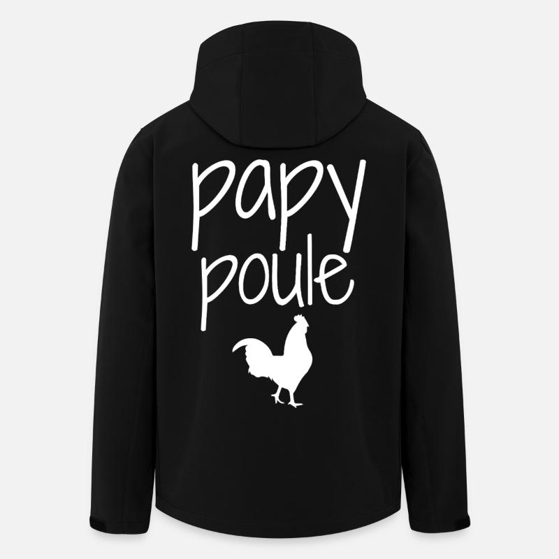 Papy Poule - Veste softshell homme en polyester recyclé Stanley/Stella - noir