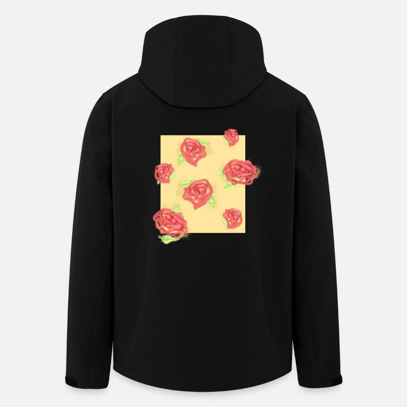 Pastellrosen auf Creme - Recycelte Männer Softshell-Jacke von Stanley/Stella - Schwarz