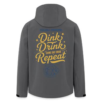 Pickleball Funny Player Dink Drink Repeat Love - Men’s Recycled Softshell Jacket by Stanley/Stella - black - Back - AI Model Male 185 light (185cm)