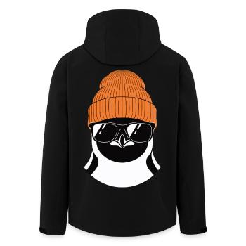 Cool penguin with winter hat - Men’s Recycled Softshell Jacket by Stanley/Stella - black - Back - AI Model Male 185 light (185cm)