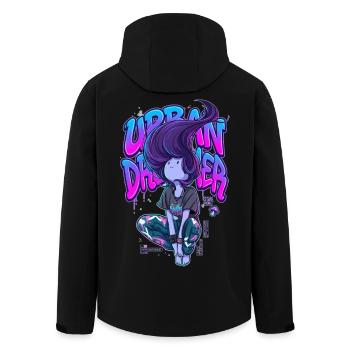 Urban Dreamer Lofi Anime Girl Graffiti Streetwear - Men’s Recycled Softshell Jacket by Stanley/Stella - black - Back - AI Model Male 185 light (185cm)