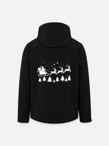 Weihnachtsmann Schlitten Rentiere Santa Silhouette - Recycelte Männer Softshell-Jacke von Stanley/Stella - Schwarz