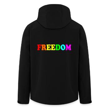 Freedom - Men’s Recycled Softshell Jacket by Stanley/Stella - black - Back - AI Model Male 185 light (185cm)