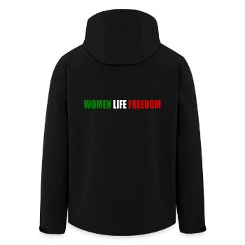 Women life freedom - Recycelte Männer Softshell-Jacke von Stanley/Stella - Schwarz - Hinten - AI Model Male 185 light (185cm)