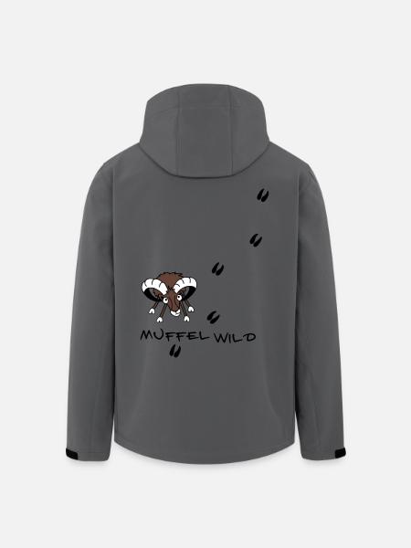 Mufflon mit Fährte - Recycelte Männer Softshell-Jacke von Stanley/Stella - Schwarz